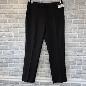 Pronto Uomo Mens Black Dress Slacks Career Office NEW 36x32 Classic Flat Front